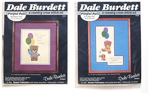 Dale Burdett Counted Cross Stitch Kit - 2 Separate Kits Featuring Bears with Balloons for Baby