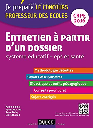 Entretien à partir d'un dossier, système éducatif, EPS et santé