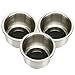 Amarine Made Stainless Steel Cup Drink Holder with Drain Marine Boat Rv Camper (3-Pack)