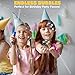 Fullsexy Bubble Machine, Automatic Durable Dinosaur Bubble Maker 1000+ Bubbles per Minute, Bubbles Blaster for Kids ToddlersBoys Girls Outdoor(with 2 Bottle 4oz Bubble Solution)