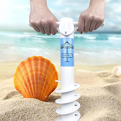 REFFU Heavy Duty Beach Umbrella Sand Anchor, Umbrella Holder Stand with