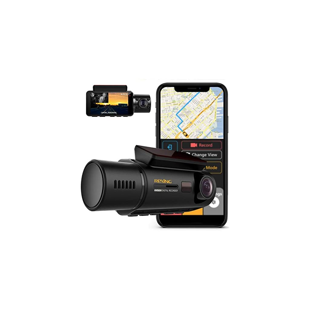 Rexing V3 Dual Dash Cam with Built-in GPS