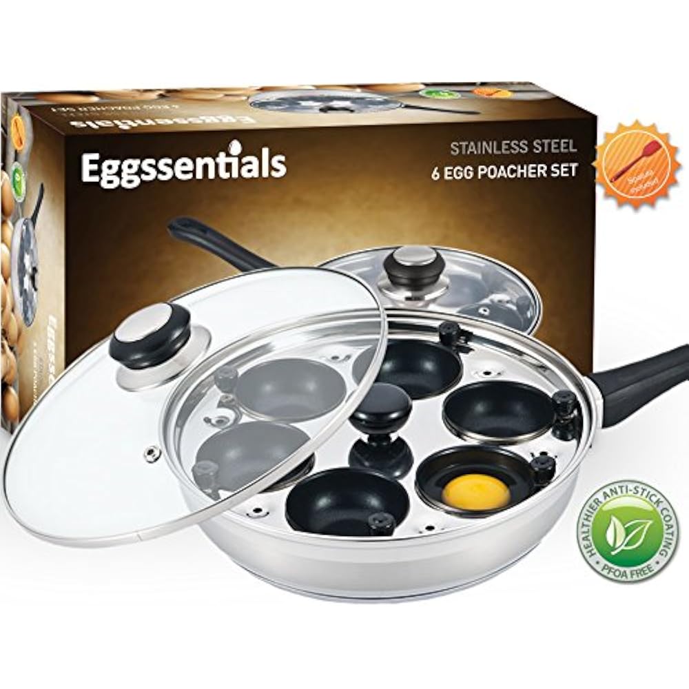 Eggssentials Egg Poachers Poached Maker Nonstick 6 Poaching Cups