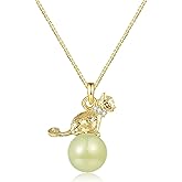 LOOYUUPEE Natural Hetian Jade Necklace for Women, Dainty Green Jade Cat Animal Charm Pendant Adjustable Choker Necklace Jewelry Chain Gift for Mom Lover Her (925 Sterling Silver with Gold Plated)