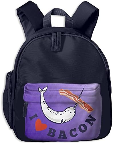 MYKJ Casual Lightweight Backpacks Narwhale Love Bacon Bookbag Shoulder Bag School Rucksack/Dayback For Girl&amp;Boy Kids