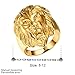 SAINTHERO Men's Vintage 316L Stainless Steel Gold Lion Head Rings Heavy Metal Rock Punk Style Gothic Biker Ring Size 7-14
