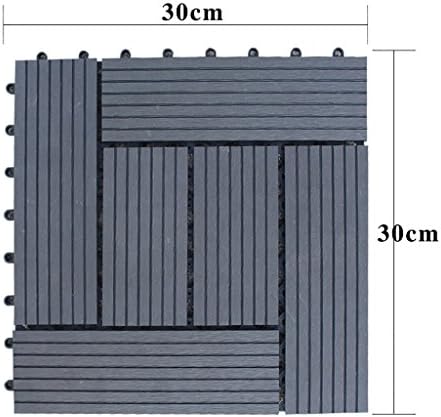 Flooring Outdoor Flooring, Plastic Wood DIY Garden Courtyard Anti-skid Floor Indoor Balcony Bathroom Anti-corrosion WPC Flooring size:30*30*2.2cm (Color : F, Size : 30*30cm)