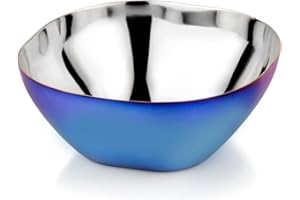 Ahimsa Stainless Steel Kids Bowls - Pediatrician Designed, 12oz Toddler Bowls, Non Toxic Stainless Steel Snack Bowl, BPA Free & Dishwasher Safe (Single Blue Bowl)