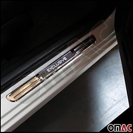 OMAC ChromLight LED Einstiegsleisten Exclusive Kabellos & Beleuchtet 2-tlg