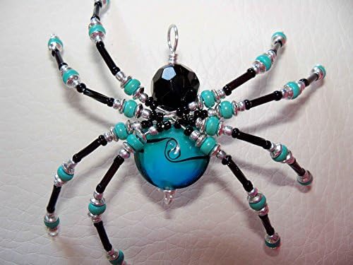 Beaded Spider Pendant - Unique Spider Jewelry