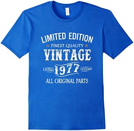 Men's 1977 T-Shirt 40th Birthday Gifts 40 Year Old B-day Present 2XL Royal Blue