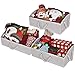 StorageWorks Closet Storage Bins, Trapezoid Organizer Box for Shelves, Fabric Clothes Bin, Foldable Organizing Baskets with Handles, Large, Mixing of Beige, White & Ivory, 3-Pack