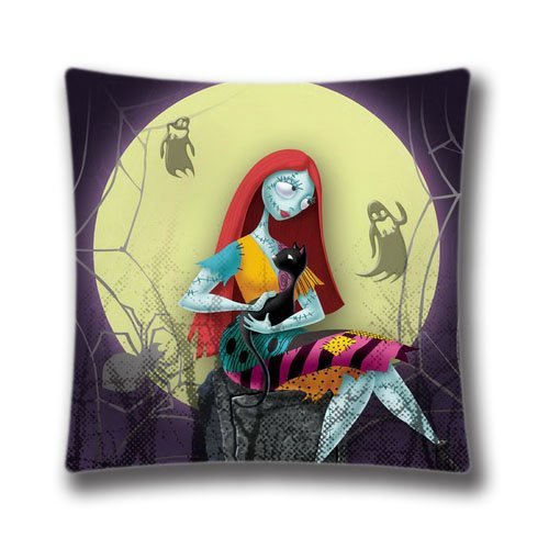 Christmas Decorative Pillow Cover-Christmas Series Decorative Pillowcase the nightmare before christmas Patten Pillow Cover Zippered Cotton Linen Throw Pillowcase ( 18x18, one side)