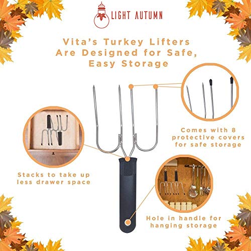 Turkey Lifter Forks Set of 2 Stainless Steel Turkey Lifters Will