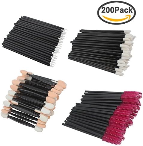 AOPRIE 200 Pieces Disposable Dual Sided Eyeshadow Brushes Lip Brushes Eyeliner Brushes Eyelash Mascara Brushes