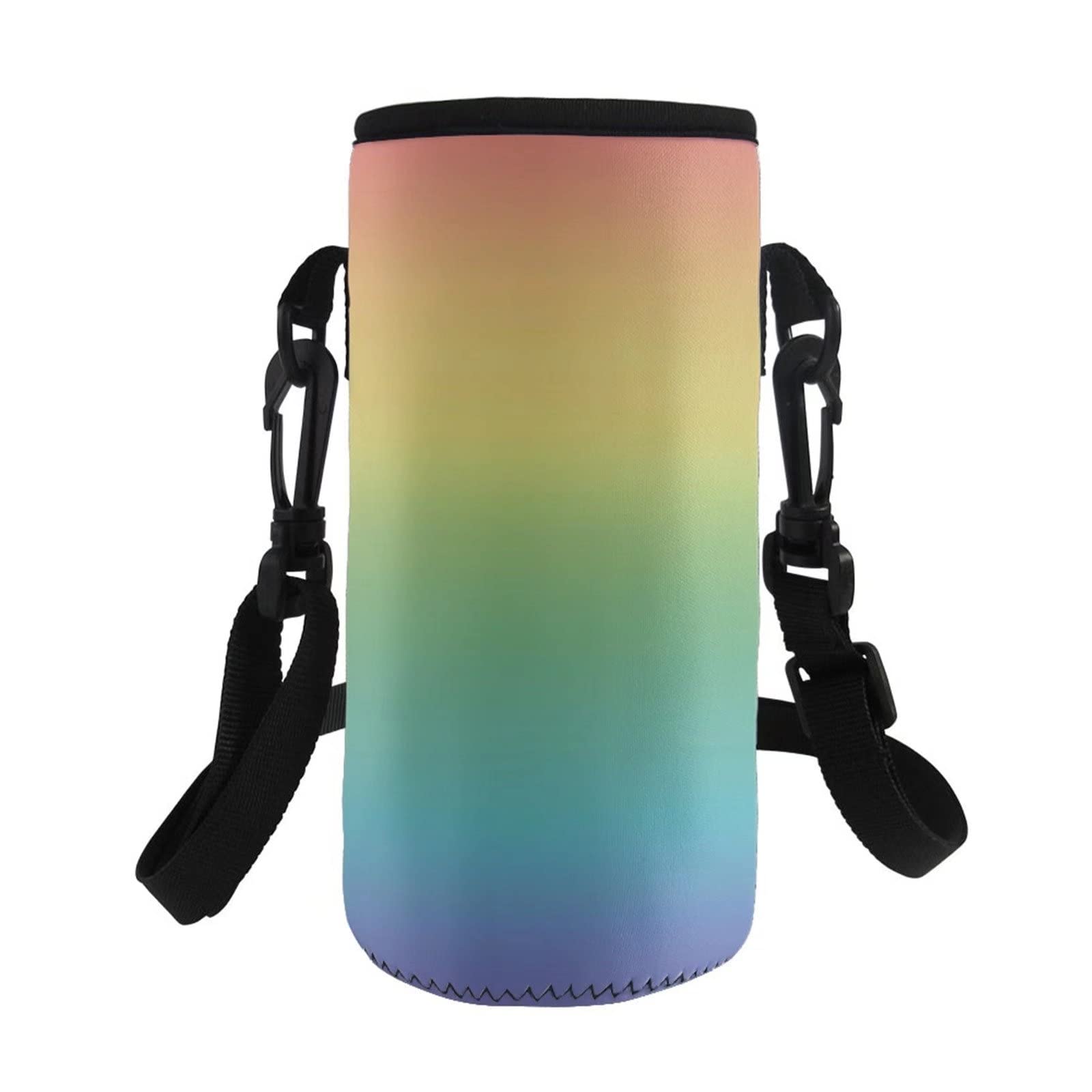 COEQINE Colorful Water Bottle Carrier Bag Insulated Holder Kids Adult Hiking Sport Pouch Cover Fit Stainless Steel/Plastic Bottle, Adjustable Shoulder Strap