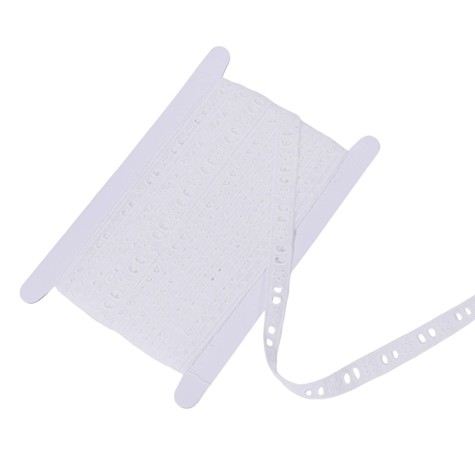 CHGCRAFT Cotton Eyelet Lace Embroidery Ribbon Edge Floral Cotton Lace Ribbon Embroidery Trim DIY Accessories for Sewing Clothes (White, 0.625 inch)