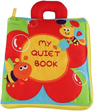 DDbabies Activity Book，Soft Book for Babies Baby Book Educational Toy for Babies Kids Baby Books for Boy Girl Cloth Book- My Quite Book (Red)