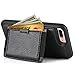 iPhone 7 plus Wallet Case, ZVE iPhone 7 plus Case with Credit Card ID Holders Kickstand Protective shockproof leather Wallet Case cover with Stand Feature Case for Apple 7 plus 5.5 Black