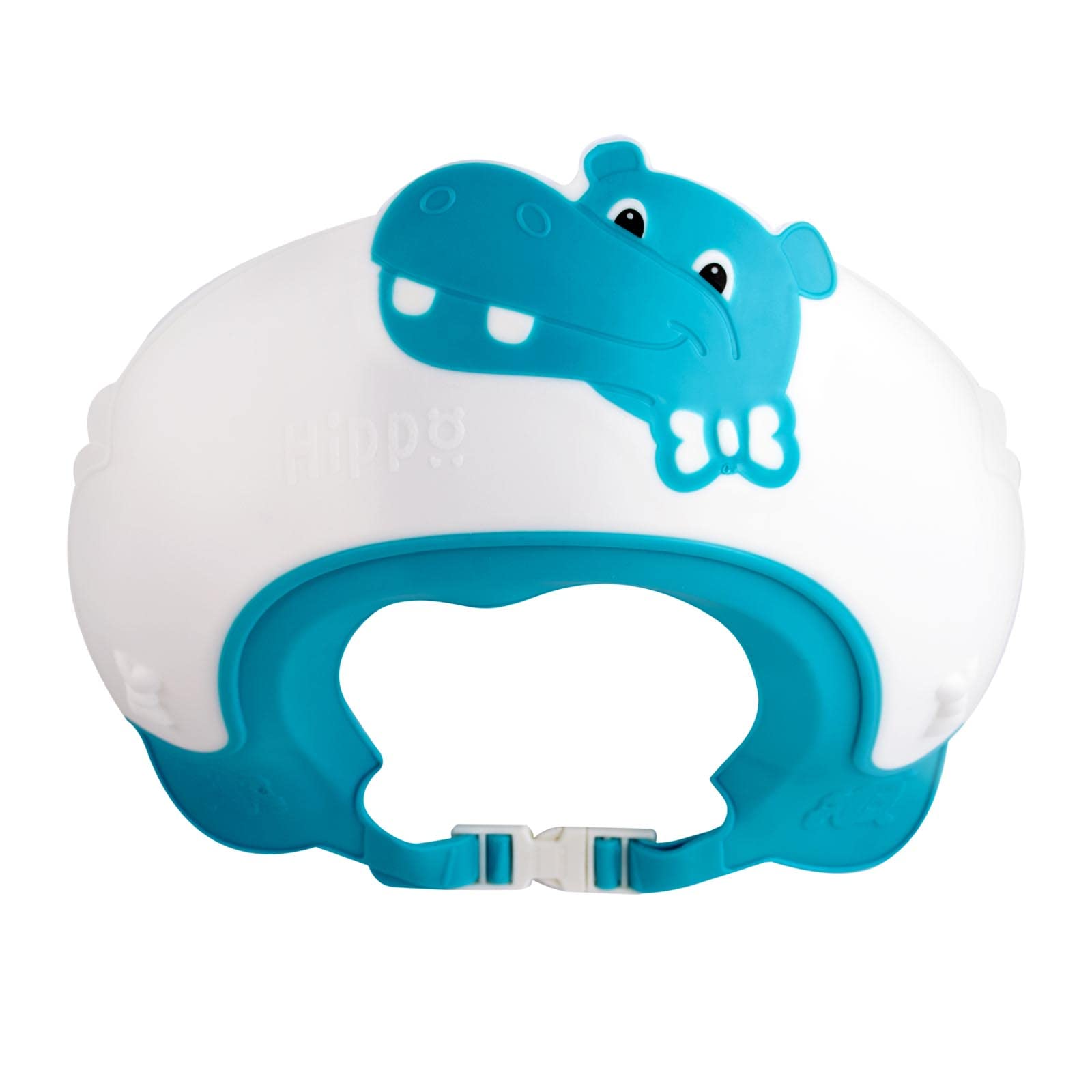 GWAWG Baby Shower Cap Shield Adjustable Crown Hair Washing Bath Hat for Kids（blue Hippo）