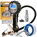 SkyEca Digital Tire inflator gauge for air compressor with smart valve caps for free, Black, Medium