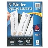 Avery 89109 Binder Spine Inserts, 3" Spine Width, 3 Inserts per Sheet (Pack of 5 Sheets)