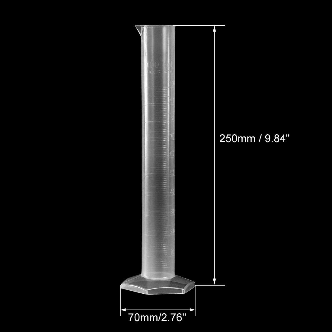 sourcing map Plastic Graduated Cylinder, 100ml Measuring Cylinder, Science Test Tube Beakers, Single Metric Scale - Image 3