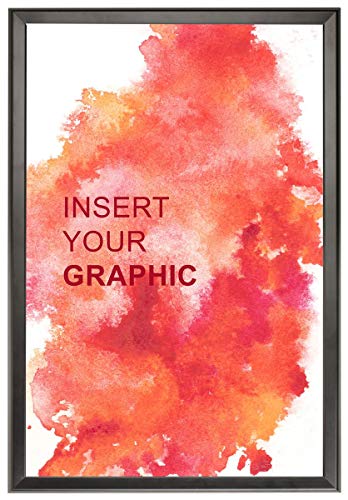 Poster Clip Frame 30 x 40 Inch Black Matte Finish Aluminum Metal Sign Holder – Snap Open Display for Quick Signage Changes