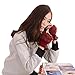 Nanxson(TM) Fingerless Thumb Hole Winter Knitted Thick Warmer Glove ST0008 (dark red)