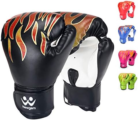 Newgam Kids Boxing Gloves, Children Junior Sparring Kickboxing Training Gloves,Junior Punch Bag MMA Training Muay Thai Mitts - PU Leather - 5oz for 3 to 14 YR