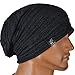 FORBUSITE Slouch Beanie Hats for Men Winter Summer Oversized Baggy Skull Cap (Dark Grey with Black)