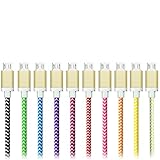 OKRAY 10 Pack 1ft Short Mini High Speed Micro USB Cable USB 2.0 A Male to Micro B Sync and Charge Cables Cord Charger Compatible for Android, Samsung, LG, HTC, Motorola, Sony and More