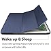 iPad Mini 2 Case, iPad Mini 3 Case, ROARTZ Metallic Navy Blue Slim Fit Smart Folio Case Rubber Coated Hard Shell Cover Light-Weight Auto Wake/Sleep Feature for Apple iPad Mini 1/2/3 Retina