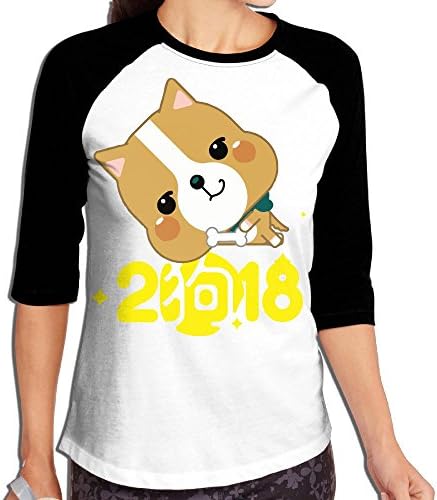 2018 Cute Dog Chines New Year Women's Casual Half Sleeve Graphic T-Shirt