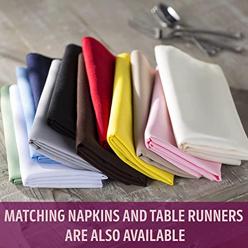 LA Linen Polyester Poplin Washable Rectangular Tablecloth Stain and Wrinkle Resistant Table Cover 60x144 Fabric Table Cl : LA Linen Polyester Poplin Washable Rectangular