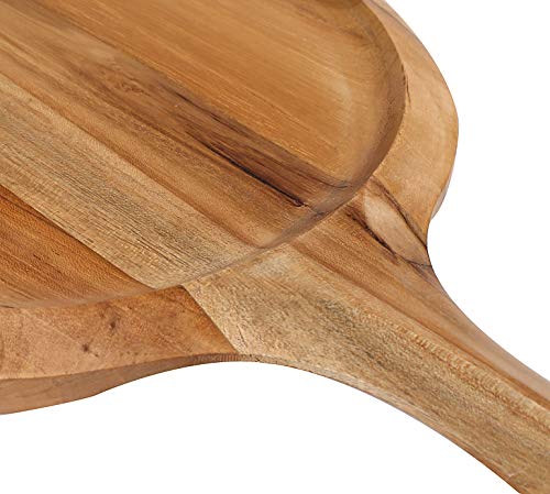 Wooden Pizza Peels, Heritage wood Pizza Peel, Wood Pizza Peel Round, Pizza Paddle Cutting Board with Handle for Homade Baking Pizza, Bread, Cutting Fruit, Vegetables, Cheese -Natural - 16"x11.5"