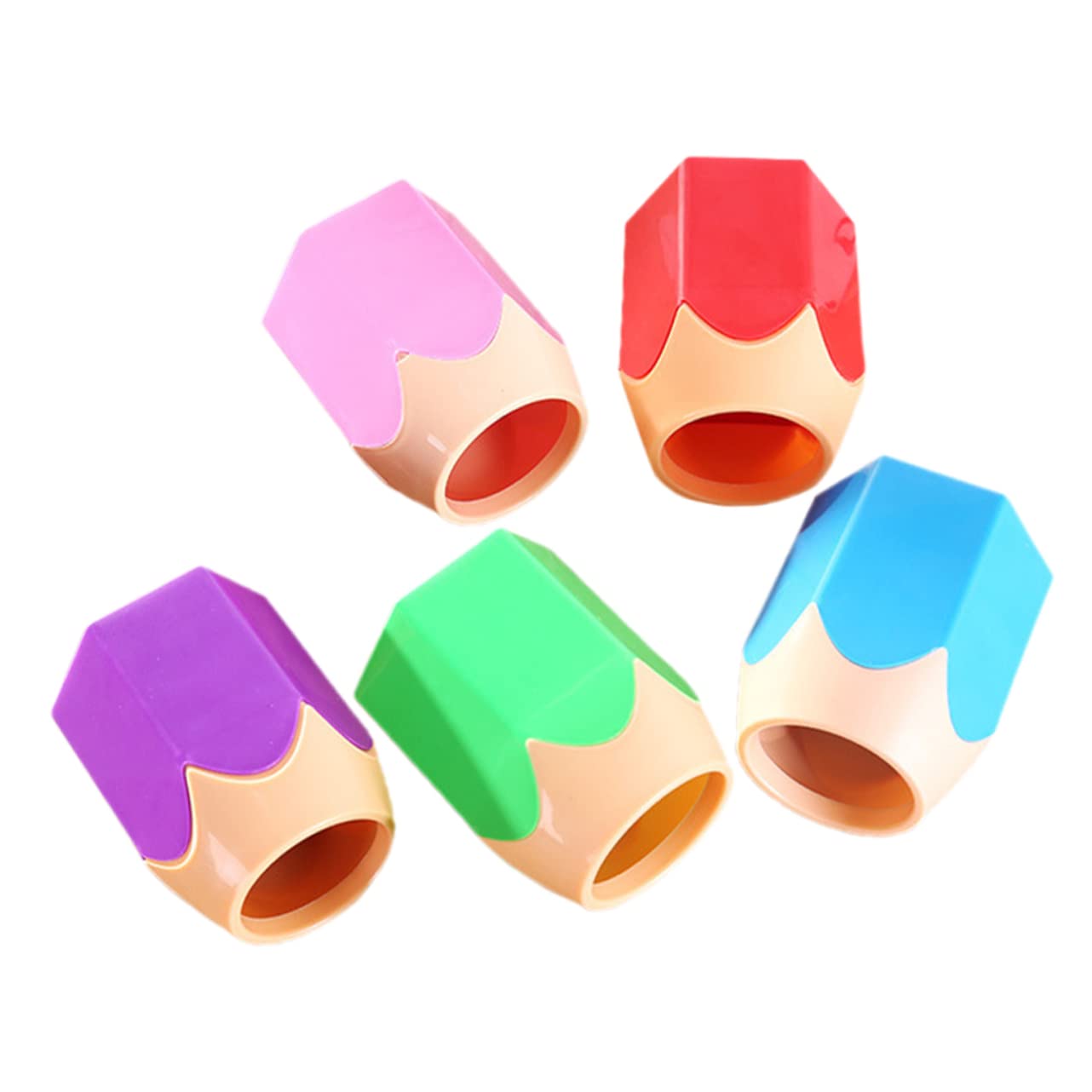 STOBOK 5pcs Pen Pots for Desk Pencil Holder for Kids Makeup Brush Holder Storage Colored Pencil Tip Design Crayon Container Organizer Student Stationery