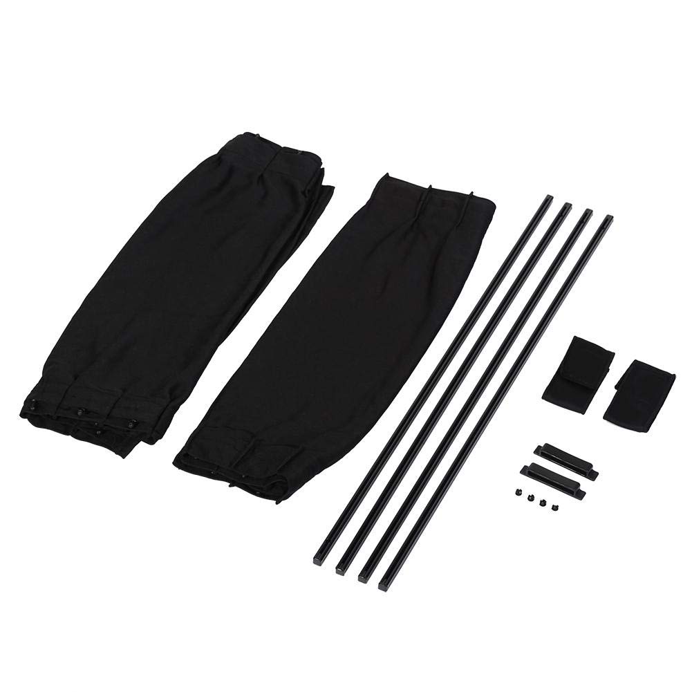 Car Window Curtain, 2 x 50s Car Window Sun Shade Adjustable Windshield Sunshade Drape Visor Valance Curtain UV replacement for Baby and Family(Black)