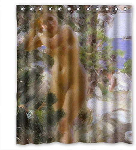 ZEEZON Width X Height / 60 X 72 Inches / W H 150 By 180 Cm Polyester Anders Zorn Art Painting Christmas Shower Curtains Fabric Is Fit For Valentine Relatives Boys Birthday. Wipe Clean