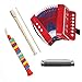 First Note USA Play Musical Instruments Accordion Toy for Toddler Kids, Boys and Girls Set of 4 Durable Instruments Including Accordion, Harmonica, Piano Horn, and Soprano Descant Recorder