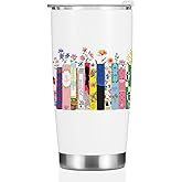 Book Lovers Gifts, Tumbler, Cute Stainless Steel Coffee Mug with Lid, 20 oz Insulated Thermal Cup Birthday Christmas Reading Book Accessories, Librarian Gifts for Women Men Girls Bookworm Reader