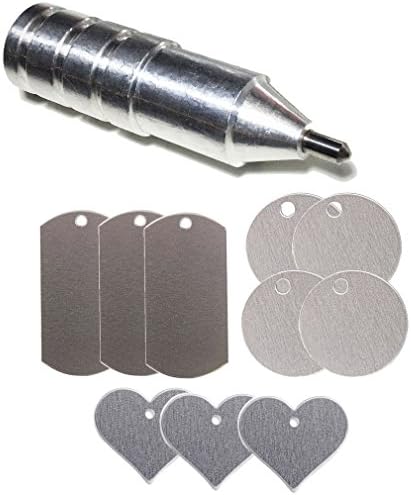 Silhouette Blunt Etching/Engraving Tool by Chomas Creations and Stamping Blanks: Round, Heart, and Dog Tags