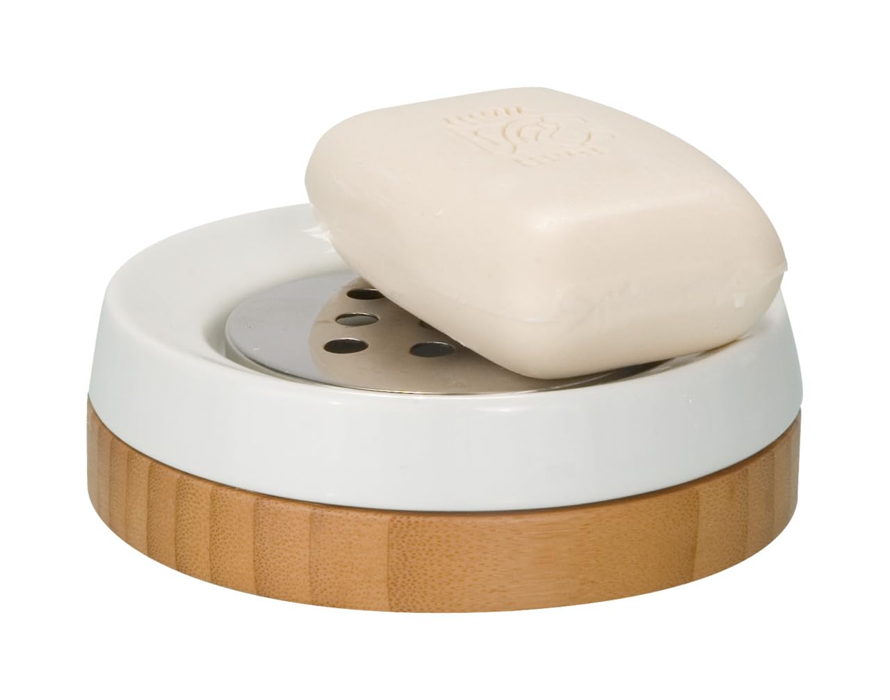 Wenko 17677100 Soap dish Bamboo, Ceramic, 11.5 x 3.8 x 11.5 cm, White