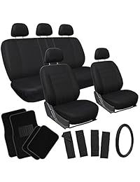 OxGord   Fundas de asiento con alfombrillas para coche, camión, furgoneta, SUV, 21 unidades, color negro