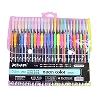 Atmeyol Students Durable Portable Smooth Long Lasting Glitter Gel Pen Set Writing Tool Gel Ink Rollerball Pens