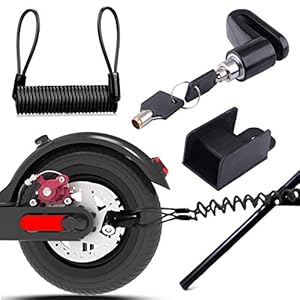 Schijfrem, elektrische scooter, veiligheidsvergrendeling, antidiefstal van staaldraad, voor motorfiets, e-scooter (zwart…