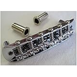 Fender Adjustable Saddle Bridge with Thimbles for Mustang Japan Jaguar and Jazzmaster Guitar, Chrome