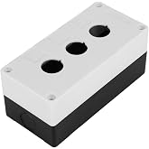 BX3 22mm Switch Box – 3-Hole Waterproof Push Button Control Box, Flame-Retardant ABS For Wall Or Equipment Mount (White)