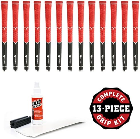 Karma V-Cord Standard Golf Grip Kit with Tape/Solvent/Vise clamp (13 Piece)