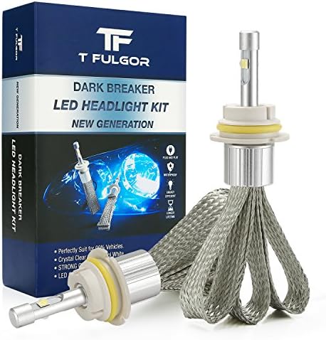 T FULGOR DarkBreaker 9007 LED Headlight Bulbs Conversion Kit Purple copper braid, CREE Cool White, 40w, 10,000lm 6000K,2 year warranty，1 pair (9007)